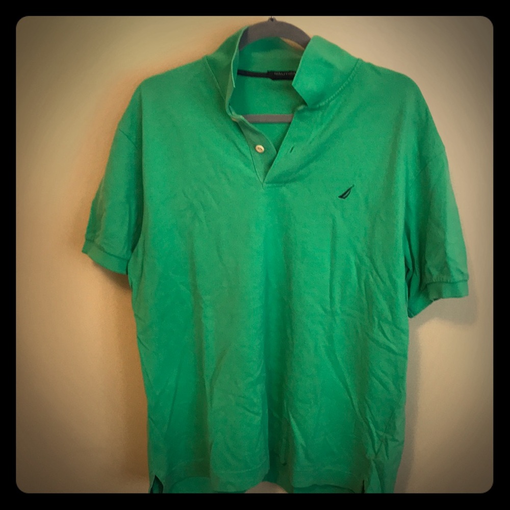 Nautica green golf shirt men's large